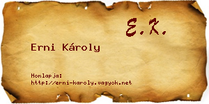 Erni Károly névjegykártya