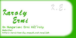 karoly erni business card